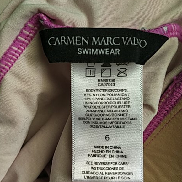Carmen Marc Valvo Pink Bathing Suit - Picture 9 of 12